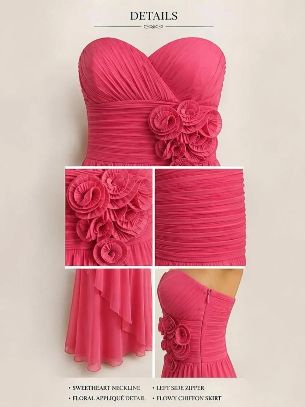 Va Va Voom Fuchsia Pink Strapless Sweetheart Formal Gown Maxi Dress S - Picture 8 of 9